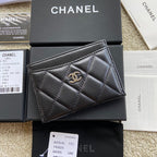CC Classic Card Holder Black Sheepskin Sliver Steel 173997
