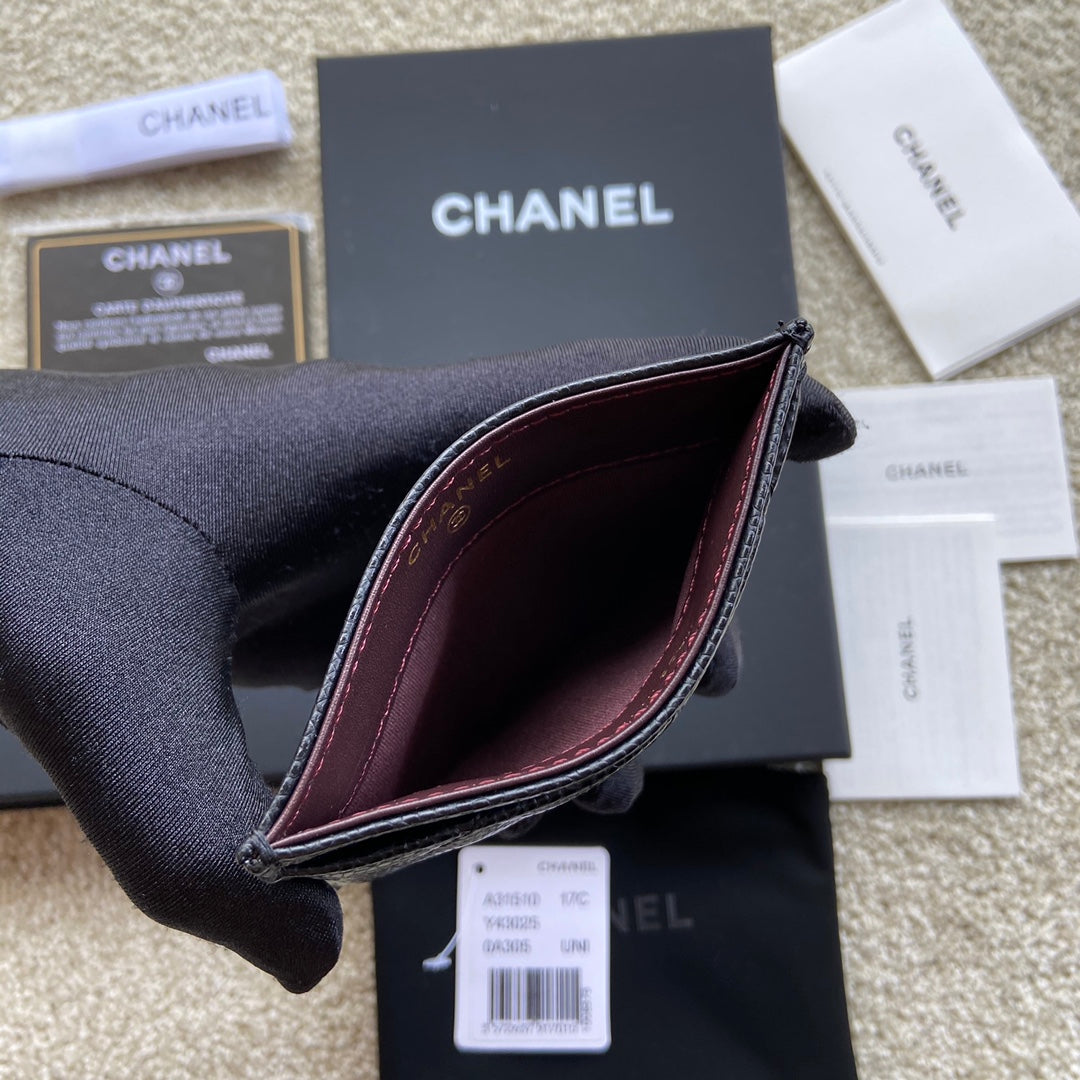 CC Classic Card Holder Black Caviar GHW 173998