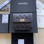 CC Boy Small Flap Wallet Black Caviar Sliver Steel 156528