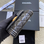 CC Boy Small Flap Wallet Black Sheepskin GHW 156518