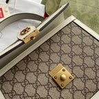 Gucci Ophidia 25cm Bag Ebony White Canvas Leather 239794