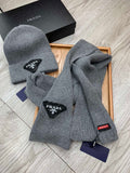 SET SCARF AND HAT IN MO GRAY WOOL AND RABBIT FUR 386078