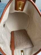 BUCKET 25 IN PRINTED CANVAS BROWN WHITE