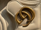GG MARMONT MATELASSÉ SMALL 22 BAG WHITE CALFSKIN