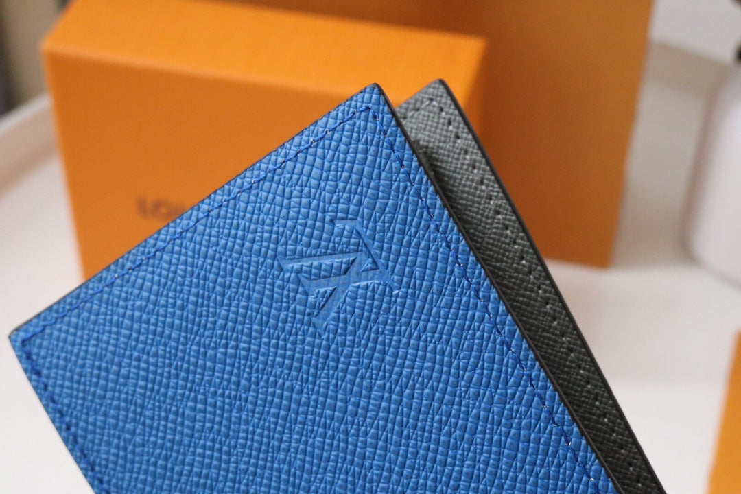 LV Marco Wallet Blue Gray Taiga Leather 182789