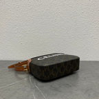 Celine Camera Bag 20 Bag With Logo Triomphe Black Brown Canvas & Calfskin