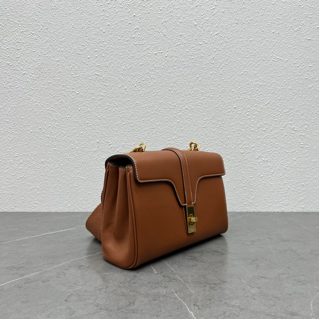 Celine Teen Soft 16 Shoulder Bag Tan Smooth Calfskin