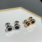 BVL EARRINGS CLUSTER BLACK GOLD PINK