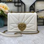 large devotion 26 shouder bag white cafskin