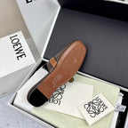 LW GATE BROWN BELTED MULE CHOCOLATE CALFSKIN