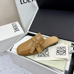 LW GATE BELTED MULE CAMEL CALFSKIN