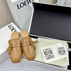 LW GATE BELTED MULE CAMEL CALFSKIN