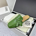 LW GATE BELTED MULE GREEN CALFSKIN