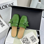 LW GATE BELTED MULE GREEN CALFSKIN