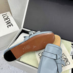 LW GATE BELTED MULE STONE CALFSKIN