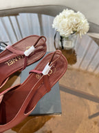 SLINGBACKS WINE RED CALFSKIN