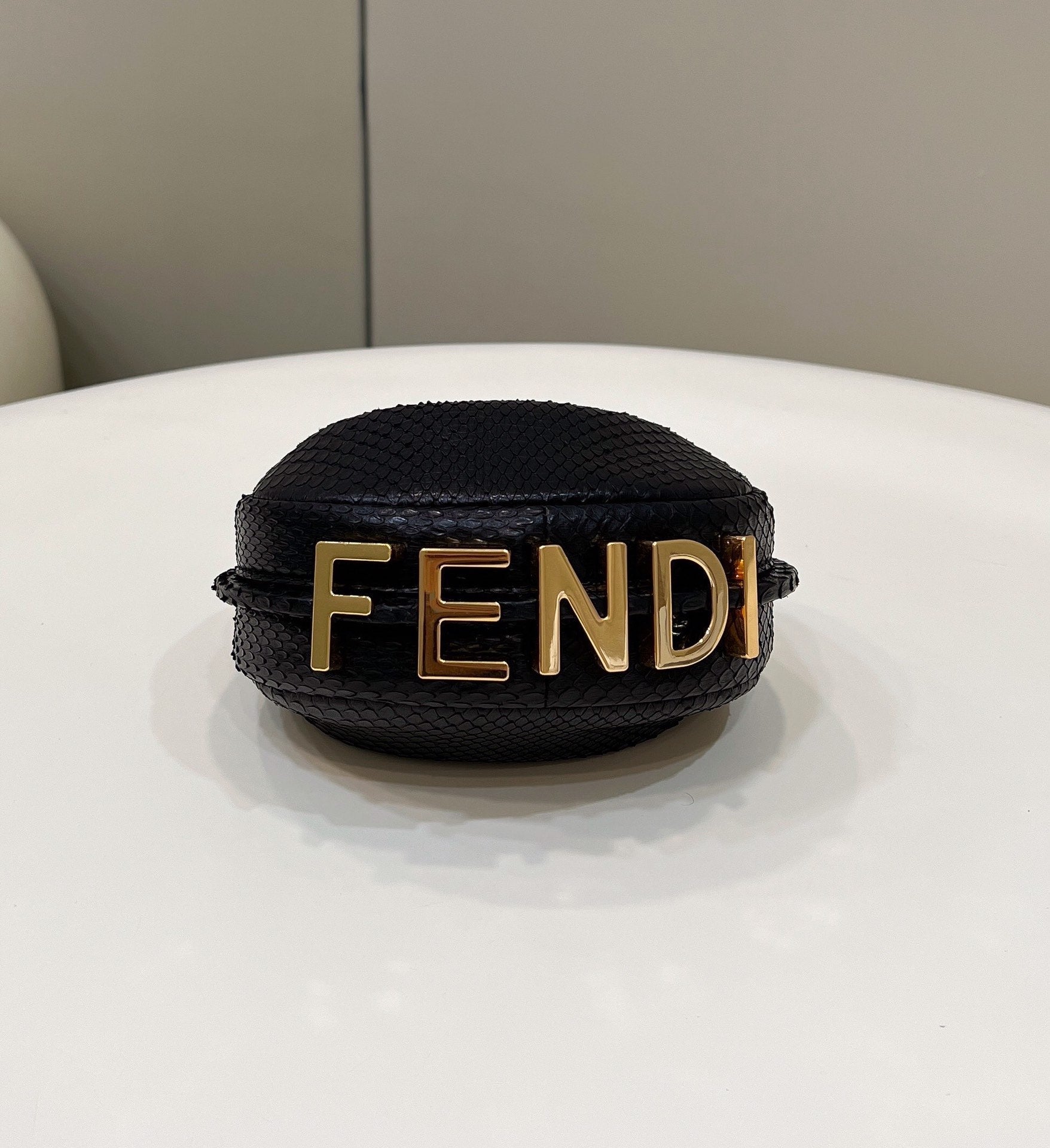 FENDIGRAPHY MINI 16 BAG IN BLACK CALFSKIN GOLD HARDWARE