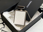 CC N5 Perfume Bottle Bag White Quited Lambskin
