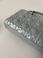 MEDIUM D-JOY BAG 26 IN GREY CALFSKIN