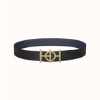 ULYSSE BELT BUCKLE & REVERSIBLE NAVY BLUE LEATHER STRAP 38MM GOLD HARDWARE