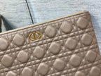 cd large caro daily beige calfskin pouch