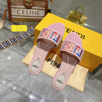 FF Multicolor Logo Slide Pink Leather