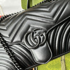 gg marmont 26cm all black calfskin