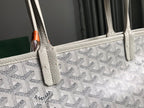 HARDY PM BAG 40 IN WHITE GOYARDINE CANVAS AND TAURILLON LEATHER TRIM