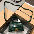 Balenciaga Hourglass bag dark green crocodile skin