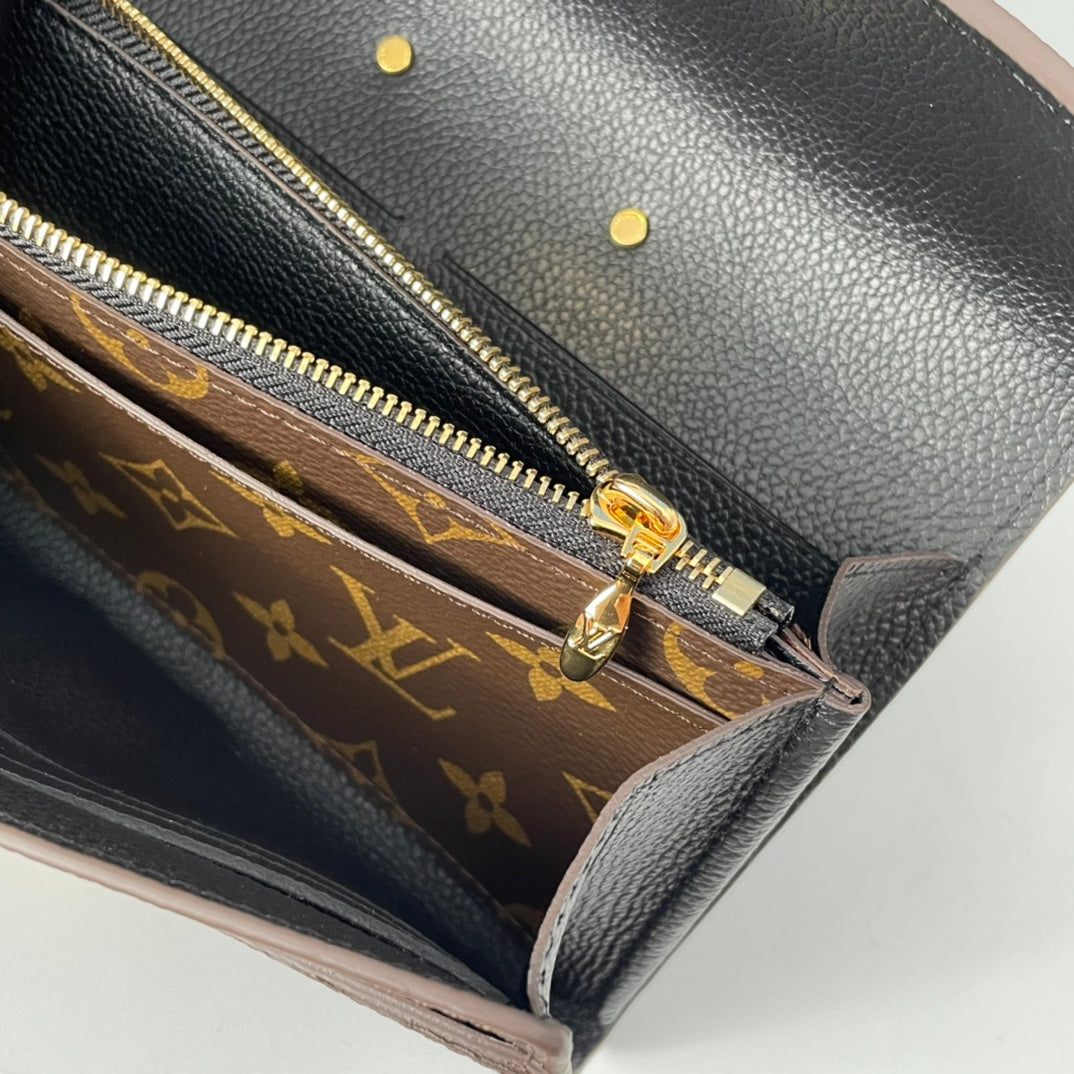 LV M58415 Pallas Wallet Black Monogram Canvas 221565