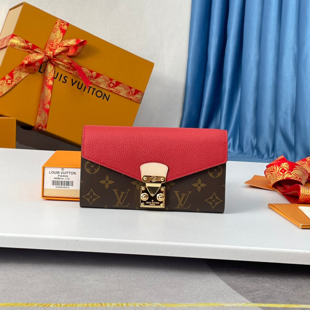 LV M58414 Pallas Wallet Red Monogram Canvas 221569