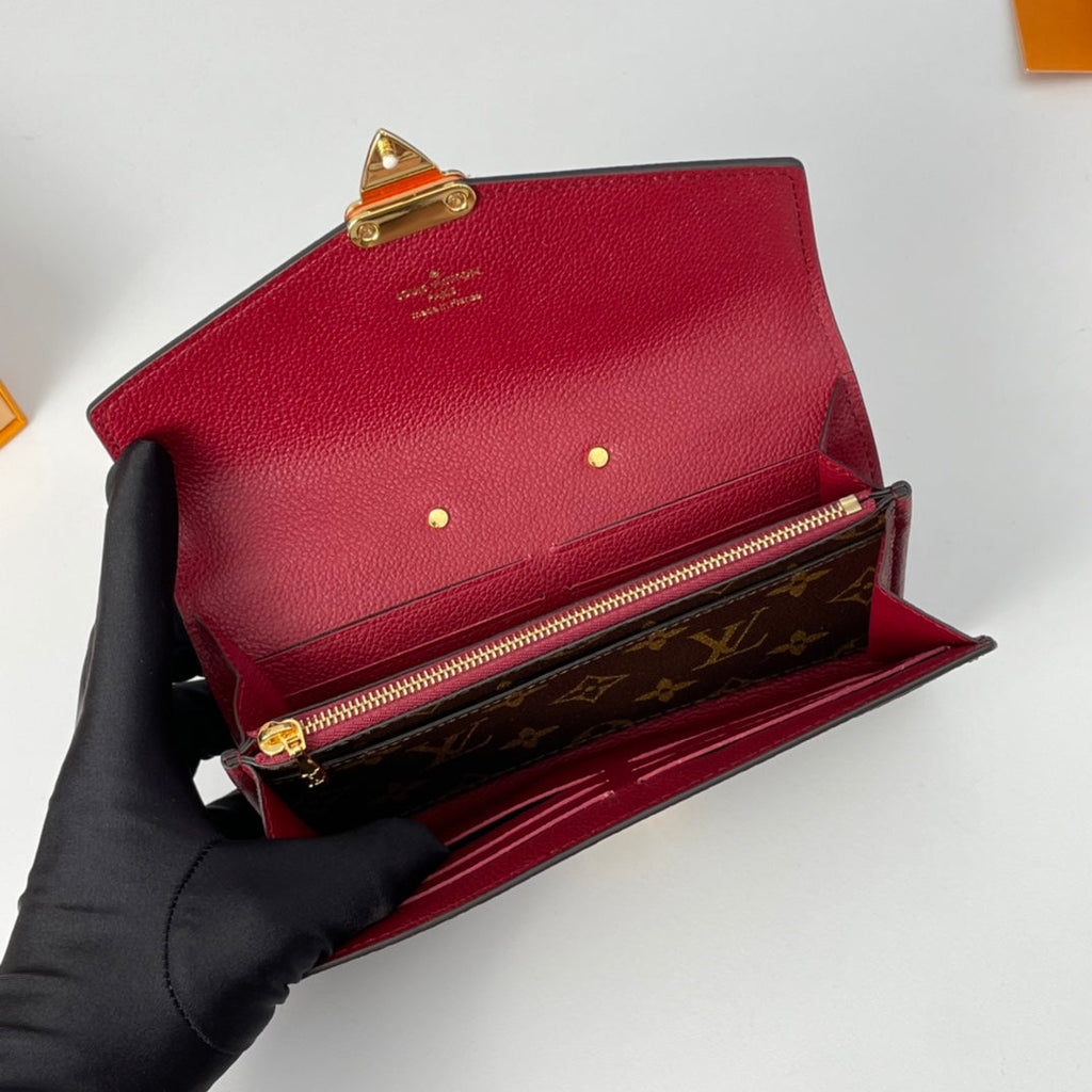 LV M58413 Pallas Wallet Burgundy Monogram Canvas 221570