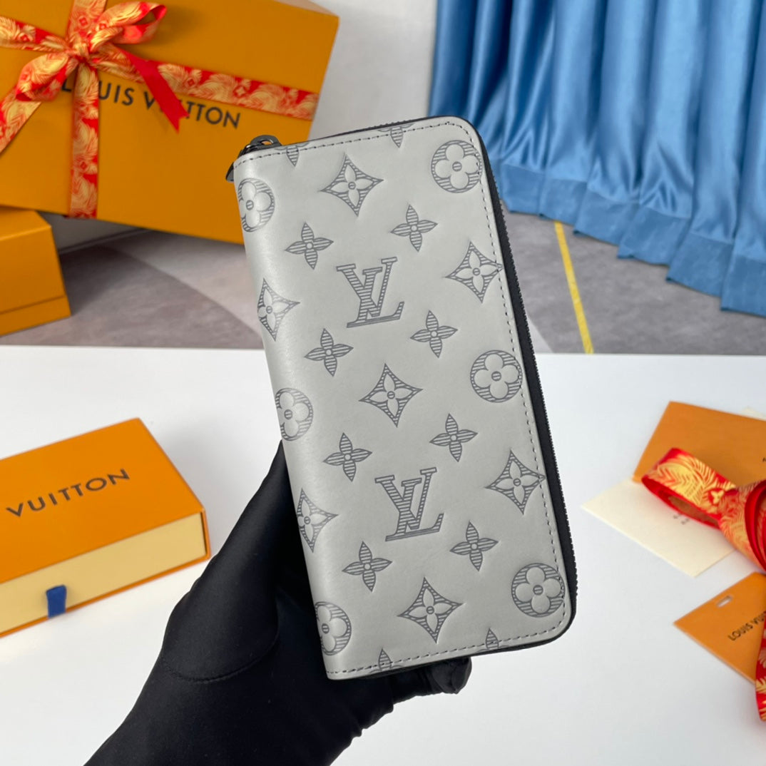 LV M81384 Zippy Vertical Wallet Monogram Shadow Calf Leather 221623