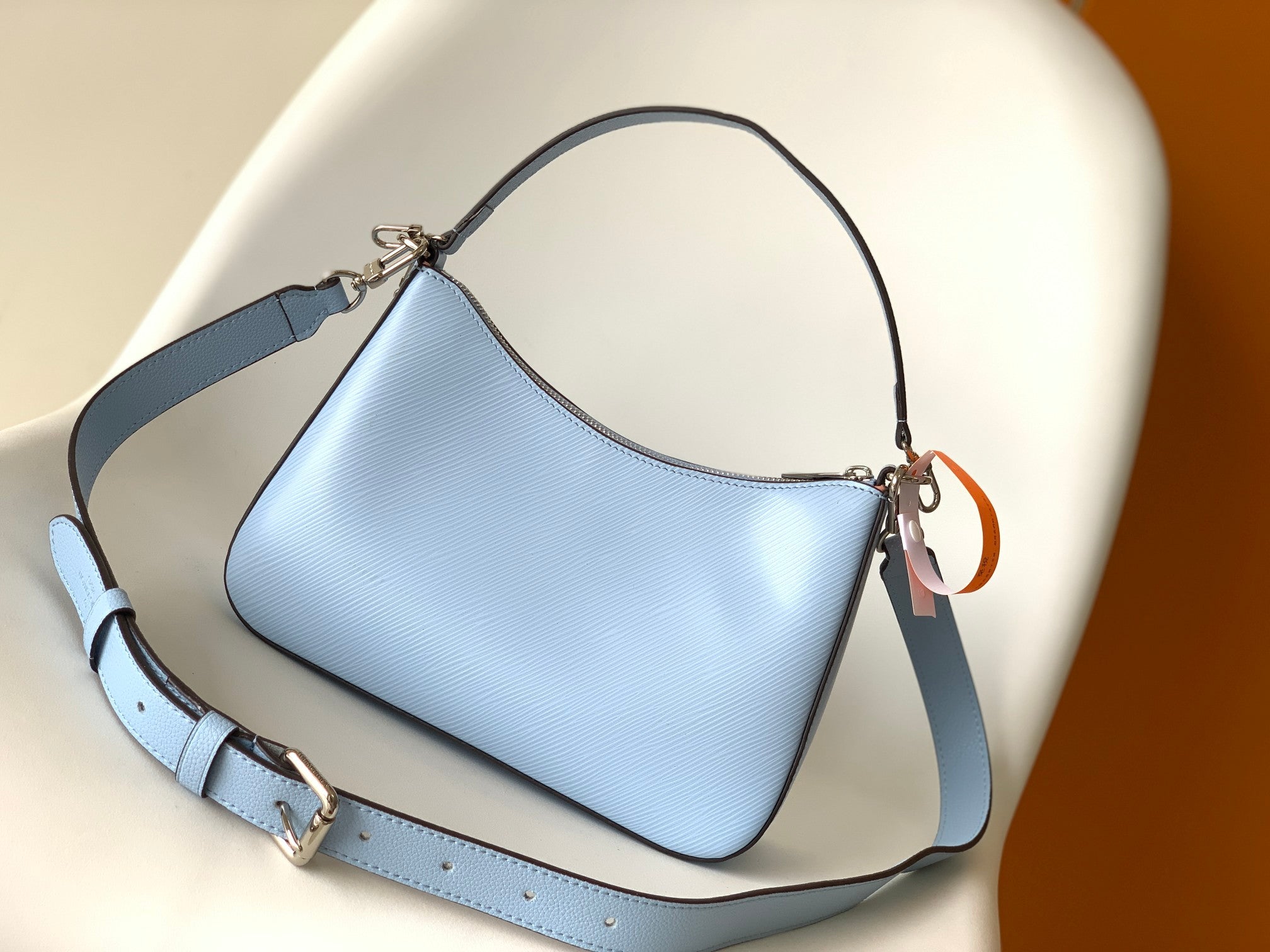 LV Marelle 25cm Blue Epi Grain Cowhide Metal HW