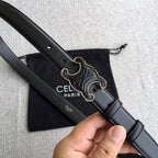 Medium Cuir Triomphe Belt 25mm Black Calfskin