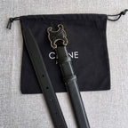 Medium Cuir Triomphe Belt 25mm Black Calfskin