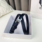 CL Belt 18mm Black Crocodile Embossed Calfskin Shw