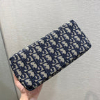 CD BUCKLE SHOULDER BAG 22 IN BLUE MONOGRAM OBLIQUE JACQUARD