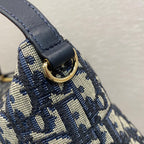 CD BUCKLE SHOULDER BAG 22 IN BLUE MONOGRAM OBLIQUE JACQUARD