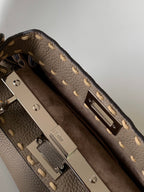 Peekaboo Mini Selleria Bag 23cm brown leather shw with 220 hand-sewn stitches