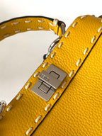 Peekaboo Mini Selleria Bag 23cm yellow leather shw with 220 hand-sewn stitches
