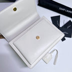 SUNSET MEDIUM 22 IN WHITE CALFSKIN GOLD HARDWARE