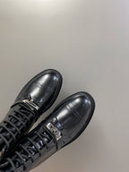 HM 25S FUNK ANKLE BOOT IN BLACK LAMBSKIN WITH SILVER HARDWARE