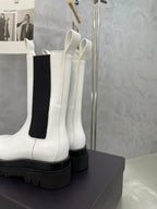 LUG CHELSEA BOOT IN WHITE CALFSKIN