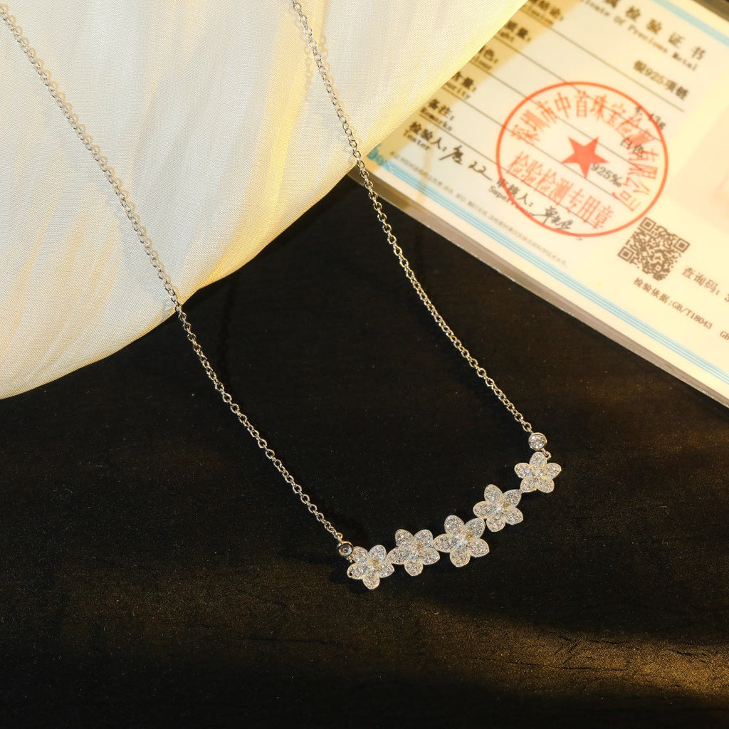 wild flower diamond line pendant