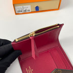 LV M41938 Victorine Wallet Brown Purple-red Monogram Canvas 221673