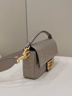 BAGUETTE WITH FF MOTIF 27 IN PINE CONE SOFT LAMBSKIN GOLD HARDWARE