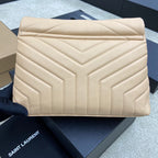LOULOU MEDIUM 32 CREAM QUILTED LEATHER GOLD HARDWARE