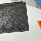 LV M62914 Coin Card Holder Black Taiga Leather 221511