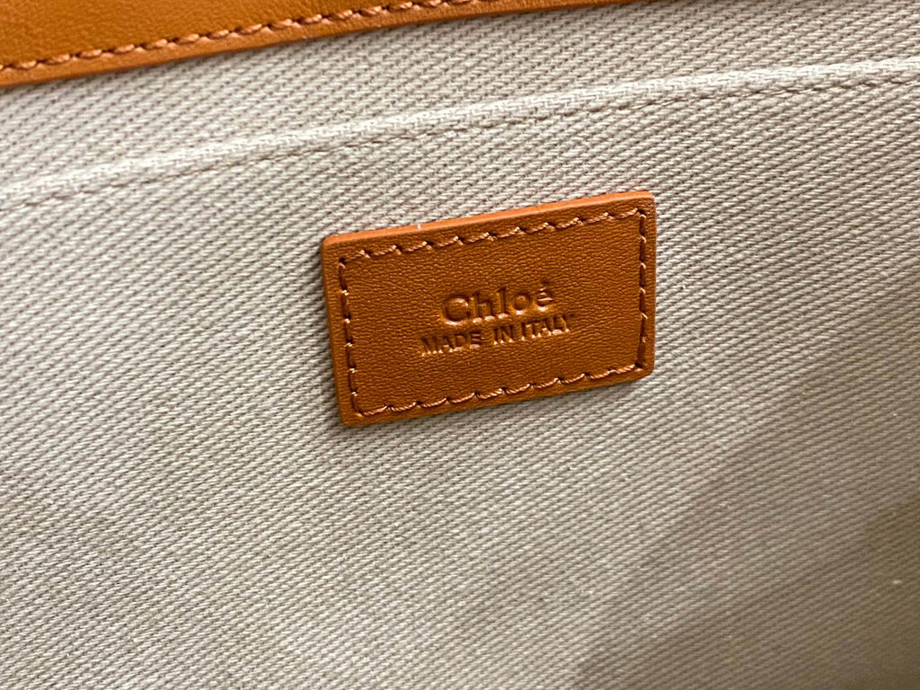 Chloé Woody small tote bag 26cm brown calfskin